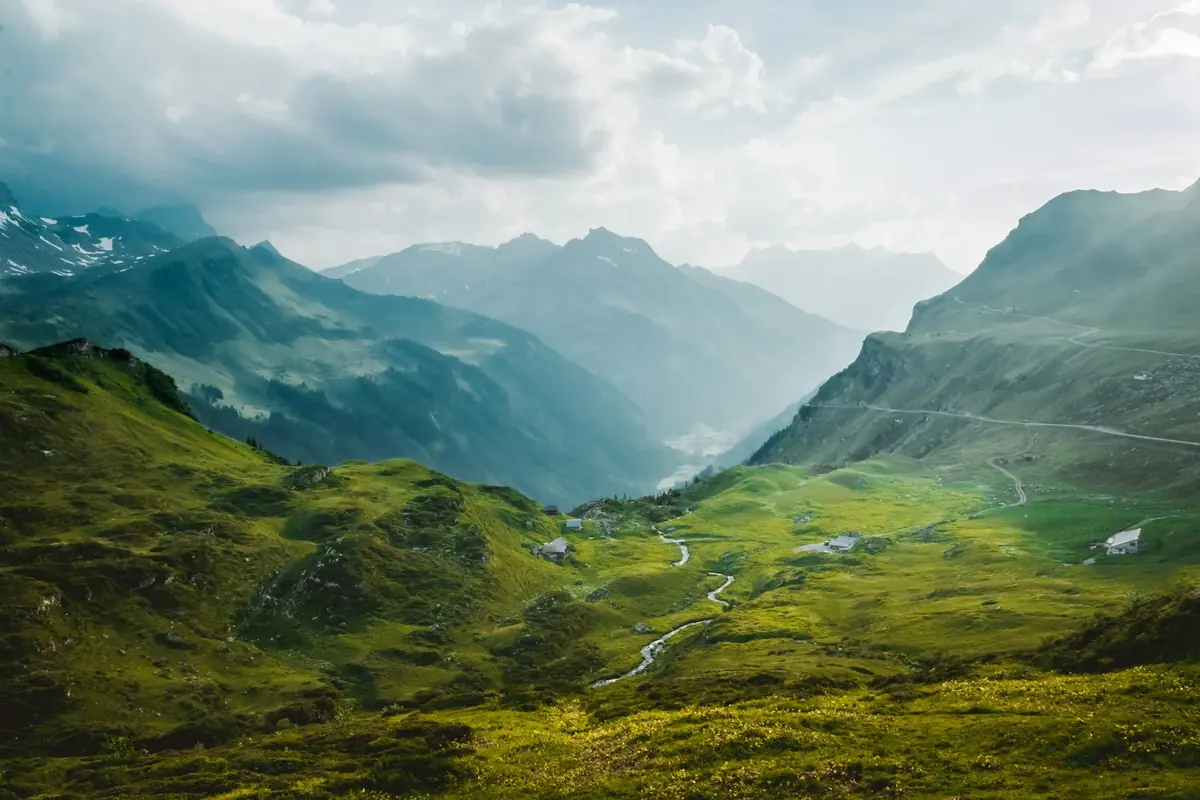 Swiss Alps mountain valley